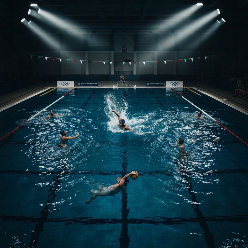 Vízilabda mérkőzés az olimpiai uszodában